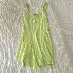 Urban Outfitters Lime Green Sheer Mini Dress (NWT)
